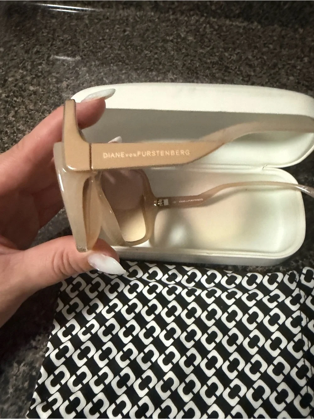 Diane Von Furstenberg Blush Pink Oversized Sunglasses